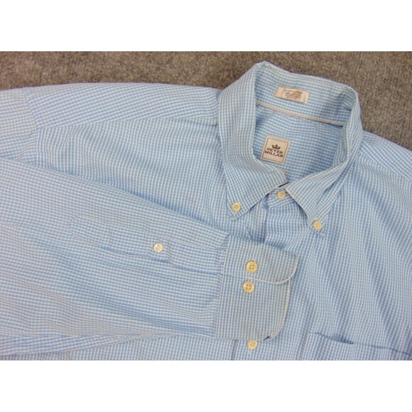 Peter Millar Crown Finish Shirt‎ Mens XL Blue White Check - Picture 1 of 8